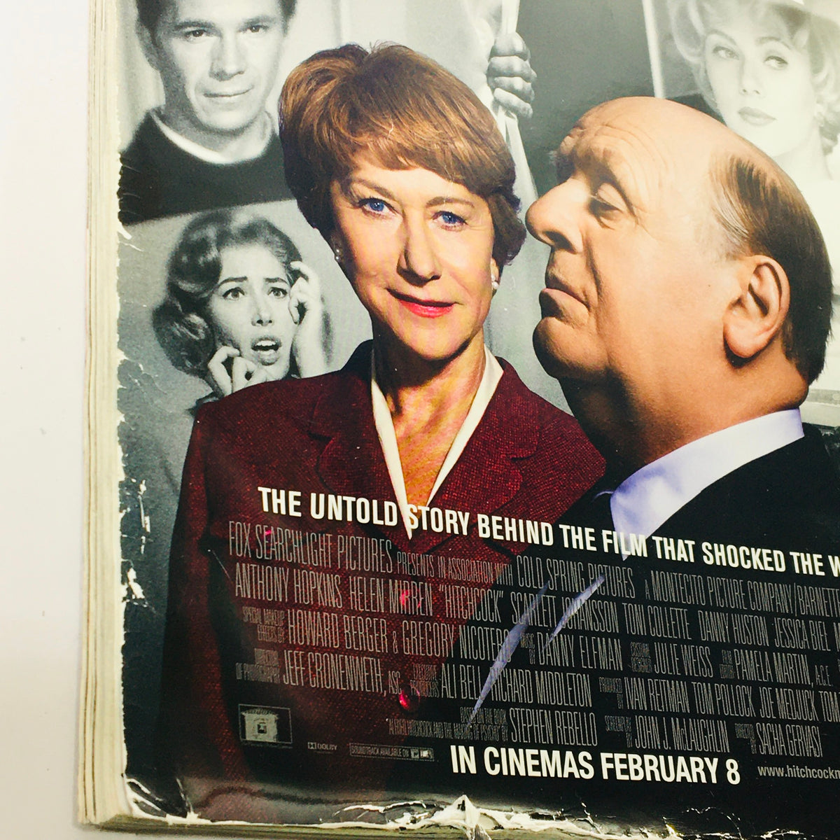 Front cover of Total Film Magazine February 2013 #202 showcasing key visuals from the film Hitchcock, featuring actress Helen Mirren among others.