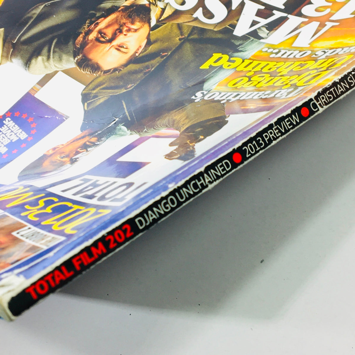 Cover detail of Total Film Magazine February 2013 #202 highlighting feature stories, including Django Unchained and a 2013 film preview.