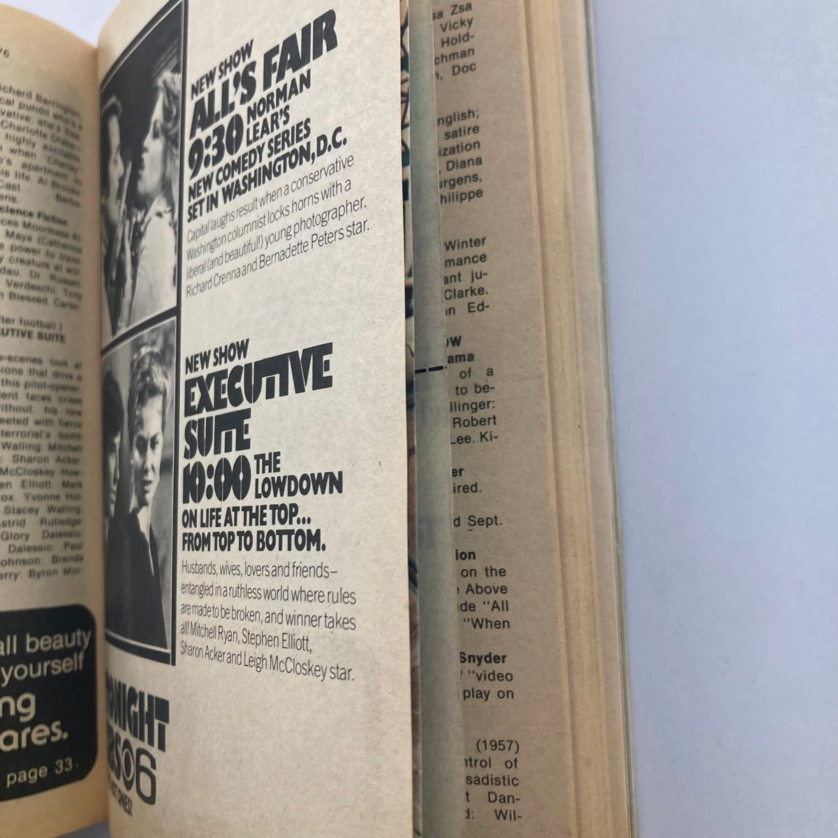 Advertising section in TV Guide Magazine September 18 1976 #1225, featuring new show announcements and network programming details.