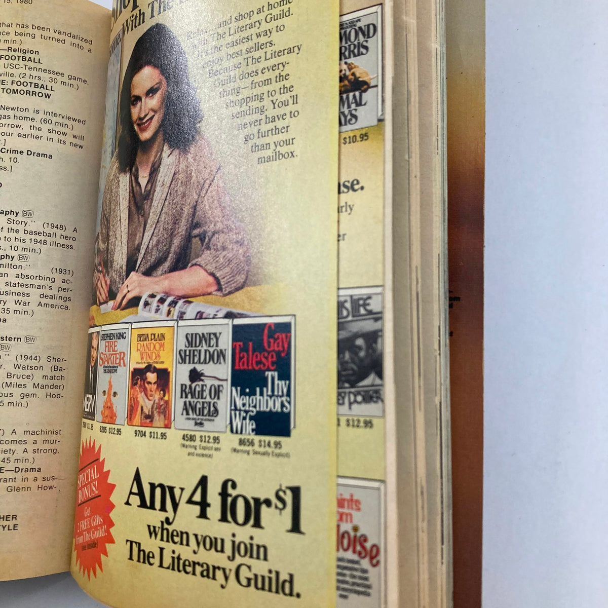 Advertisement page in TV Guide Magazine September 13 1980 featuring a literary promotion, highlighting books available through The Literary Guild with an attractive offer.
