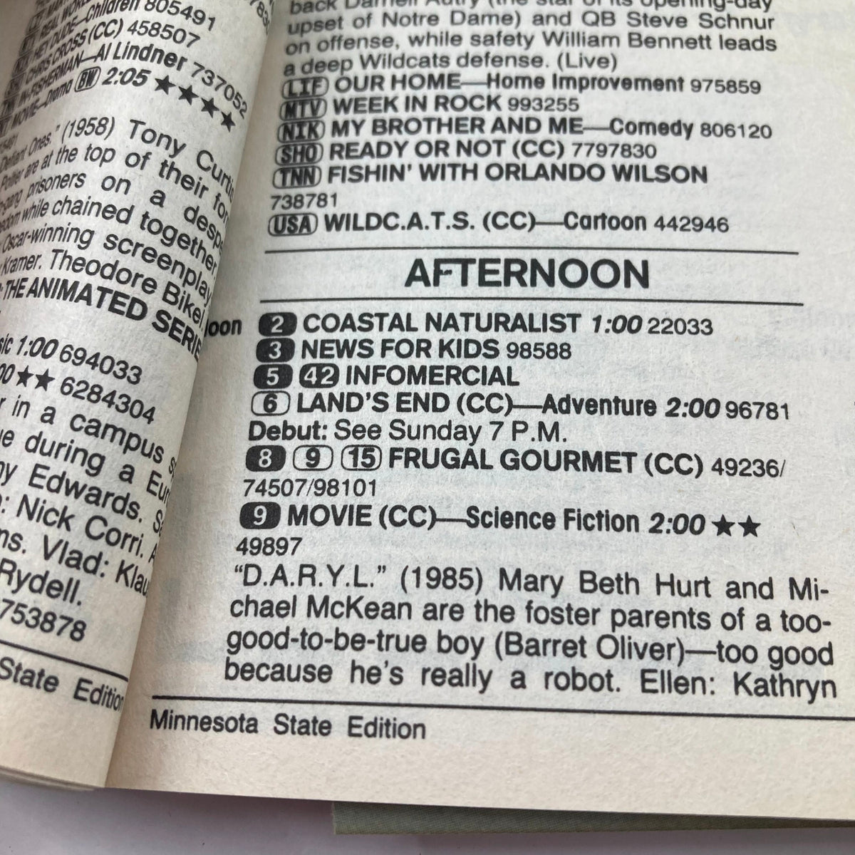 Inside page of TV Guide Magazine September 23, 1995, highlighting TV program listings and schedule information, showcasing the Minnesota State Edition.