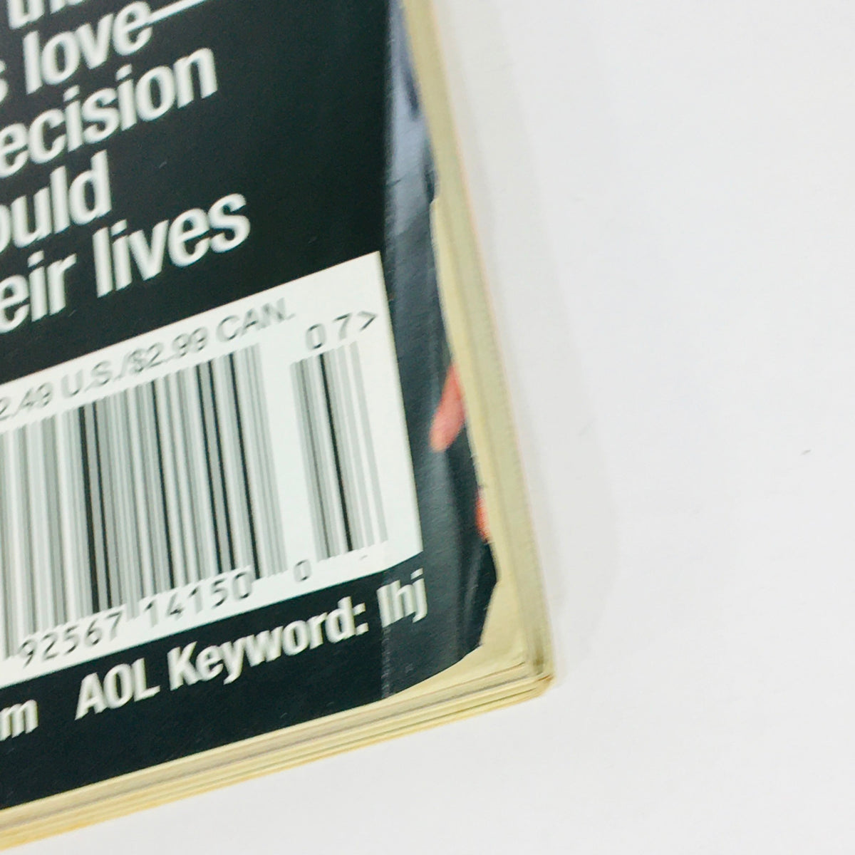 Back cover of Ladies' Home Journal Magazine July 2002, displaying barcode and publication details, enhancing its collectible value.