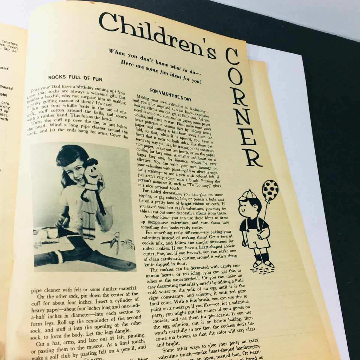 Children's craft ideas page in VTG Lady's Circle The Friendship for Homemakers March 1965 magazine detailing activities and suggestions for engaging children's creativity.