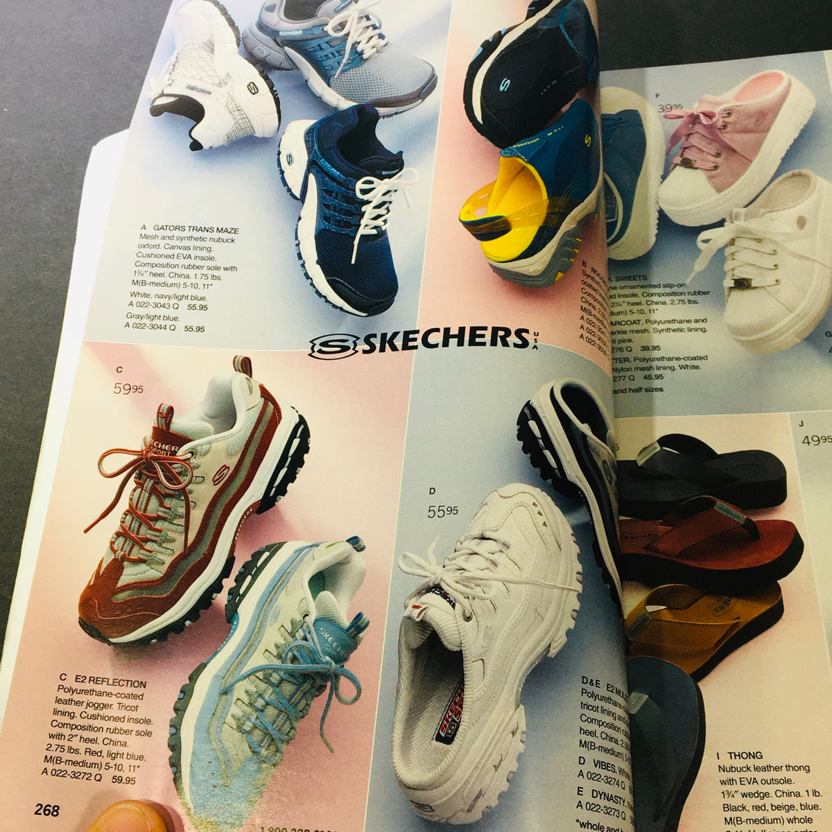 JC Penney Spring Summer 2002 Store Catalog featuring a selection of athletic sneakers and casual shoes from Skechers, highlighting trends in sportswear from that era.