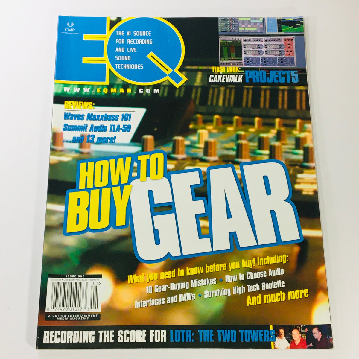 Cover of EQ Magazine January 2003 Vol 14 #1 featuring an article on How To Buy Gear, including music production insights and Cakewalk Project software.