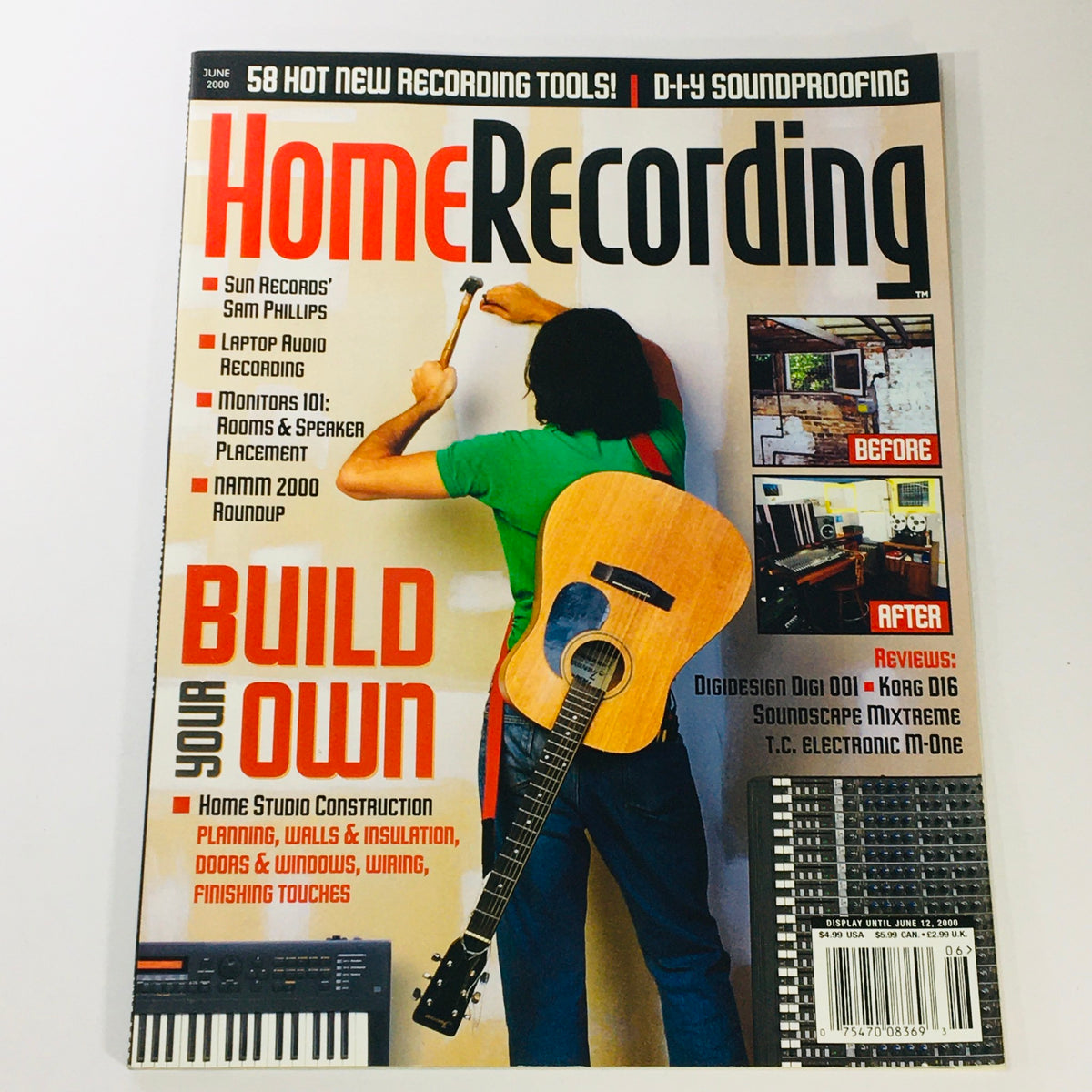 Home Recording Magazine June 2000 Build Your Own Studio Construction, Newsstand