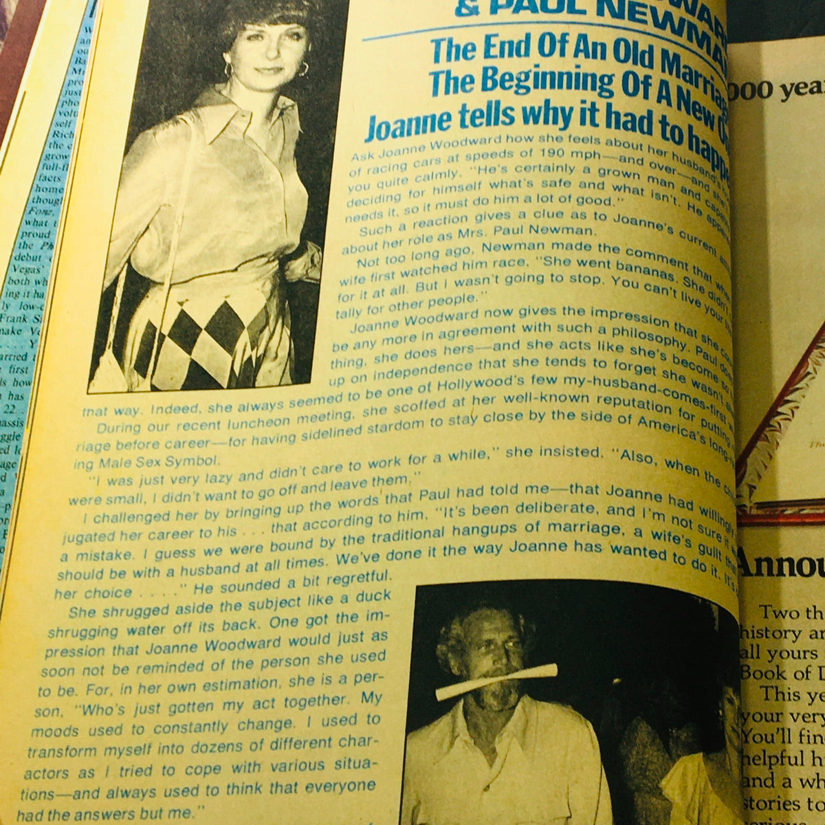 Photoplay Magazine November 1976 interior article featuring Joanne Woodward discussing her marriage to Paul Newman.