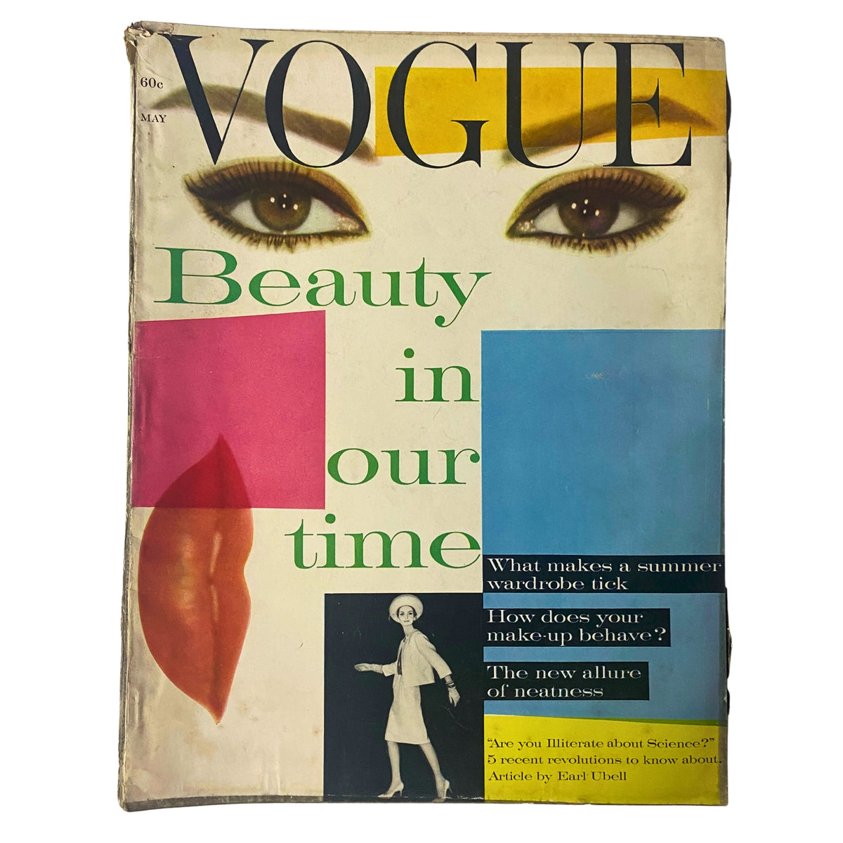 Vogue Magazine May 1961 Sophia Loren & Anne St. Marie Cover Collage featuring bold graphics and a striking eye-catching design.