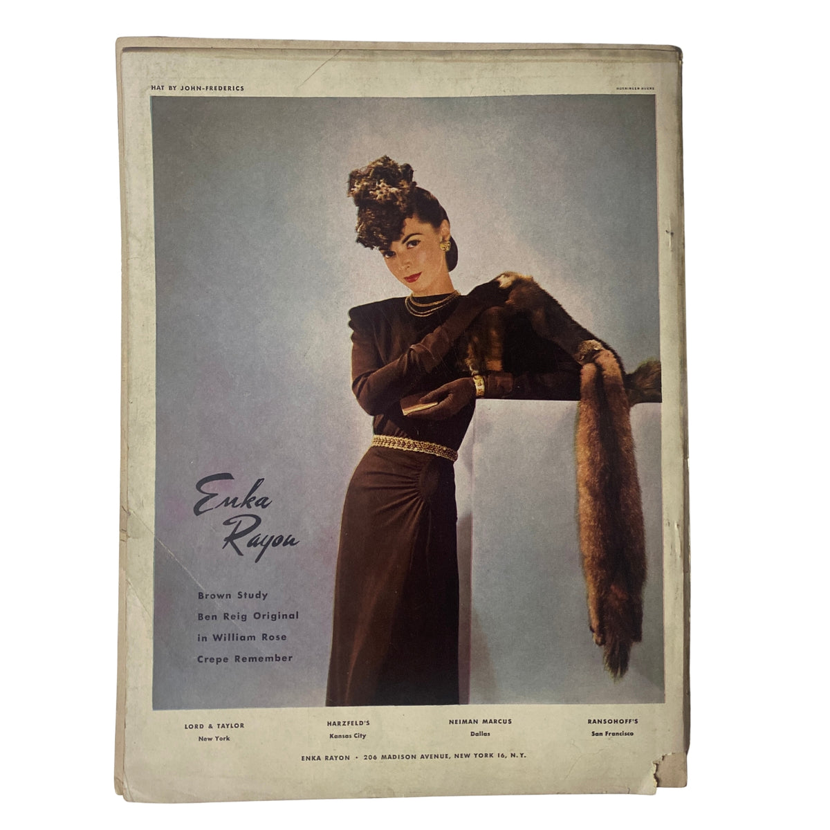 Cover of Vogue Magazine from October 15, 1944, featuring Meg Mundy, photographed by John Rawlings. This historical edition showcases fashion's emergence post-WWII, highlighting the styles of the era and reflecting the cultural revitalization of Europe.