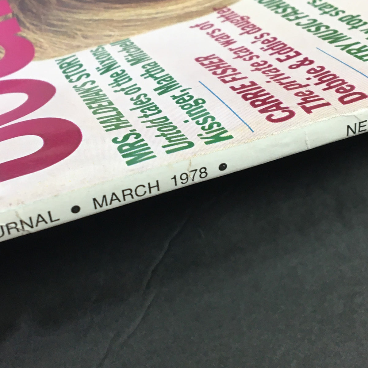 Side view of the VTG Ladies' Home Journal Magazine March 1978, showing the publication's title and date, highlighting its vintage appeal.