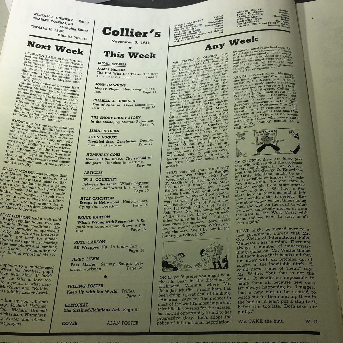 Vintage Collier's Magazine November 5 1938 What's Wrong With Roosevelt by Bruce