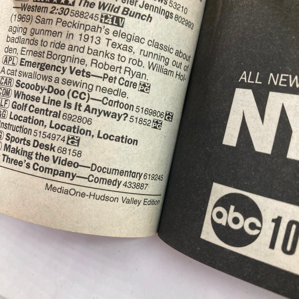 Inside page of the TV Guide Magazine January 13, 2001, with listings and a section labeled 'MediaOne-Hudson Valley Edition'.