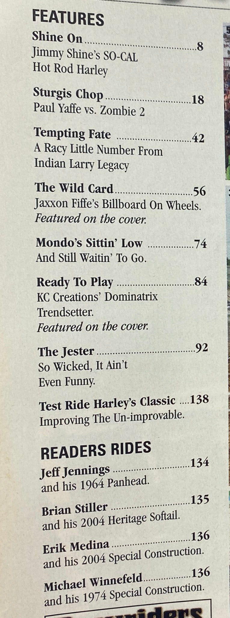 Easyriders Magazine January 2007 #403 features articles on custom motorcycles, highlighting the Ultimate Biker Bash and showcasing notable builds such as Jimmy Shine's SO-CAL Hot Rod Harley and Paul Yaffe's custom designs.