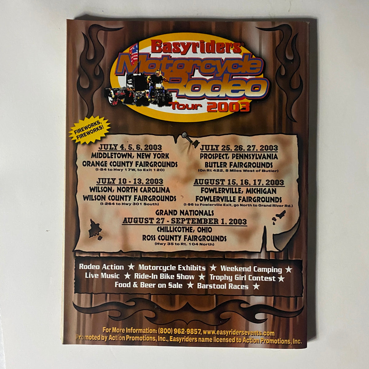 Easyriders Magazine September 2003 #363 cover featuring the Easyriders Motorcycle Rodeo Tour 2005 schedule with event dates and locations.