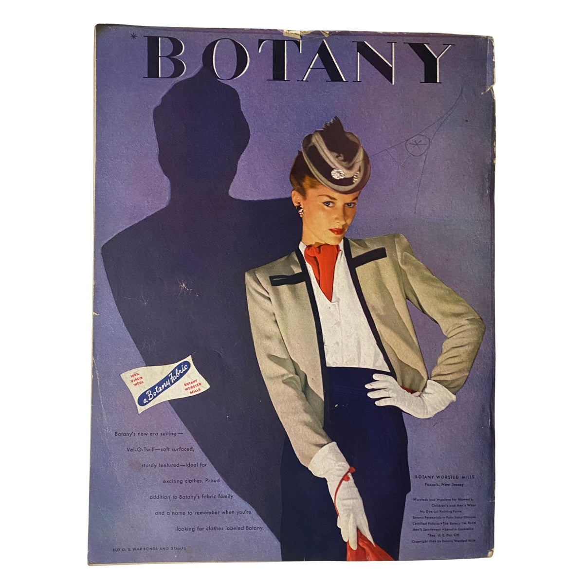 The cover of Vogue Magazine January 15, 1944, presenting the theme of 'Spring Hats' with a stylish model, illustrating postwar fashion optimism.
