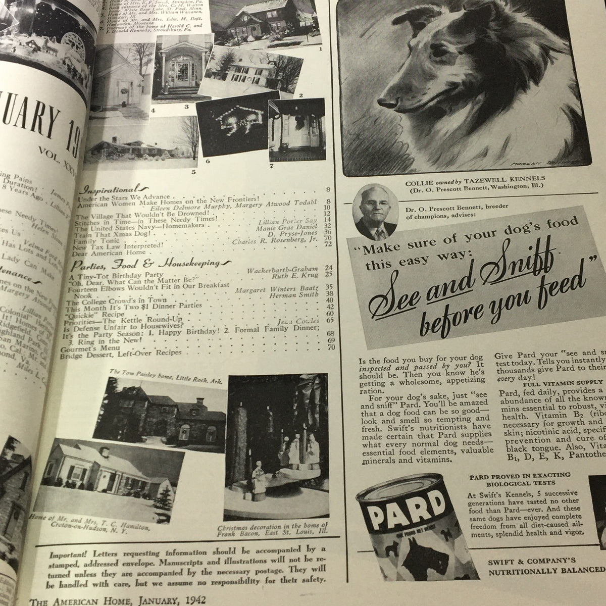 Another interior page of VTG The American Home January 1942 magazine featuring advertisements and content focused on practical advice for households.