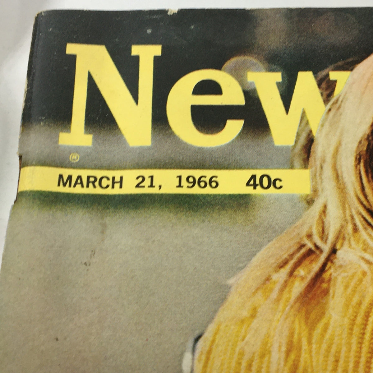 Cover of VTG Newsweek Magazine from March 21, 1966 featuring the title and date prominently displayed. The magazine includes a nostalgic glimpse into the youth culture of the 1960s.
