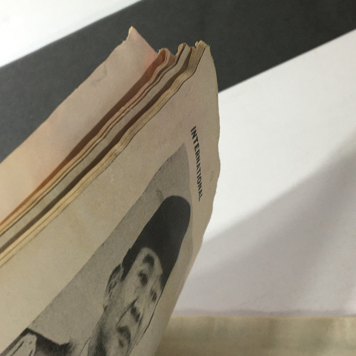 Interior view of VTG Newsweek Magazine from March 21, 1966 showing worn and aged pages, highlighting the magazine's vintage condition and history.