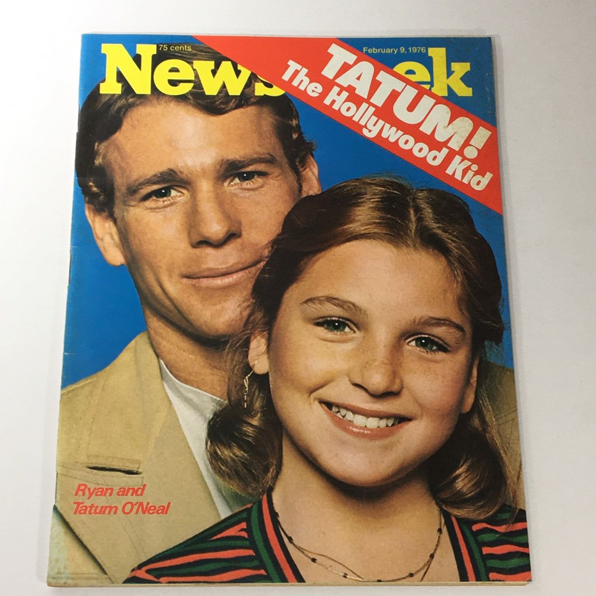 VTG Newsweek Magazine February 9 1976 cover featuring Ryan and Tatum O'Neal, highlighting 'TATUM! The Hollywood Kid'.