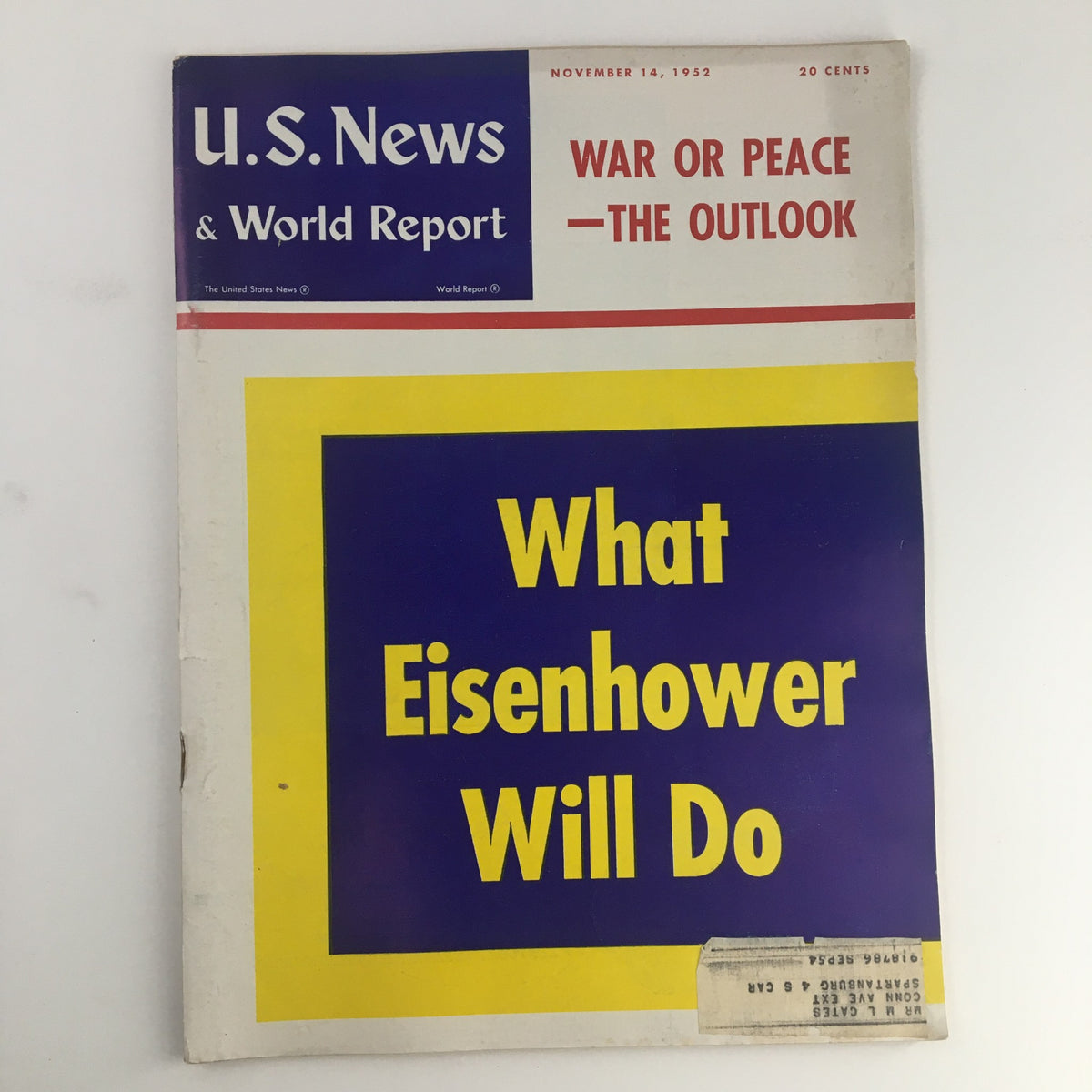 Vintage U.S. News & World Report November 14 1952 What Dwight Eisenhower Will Do