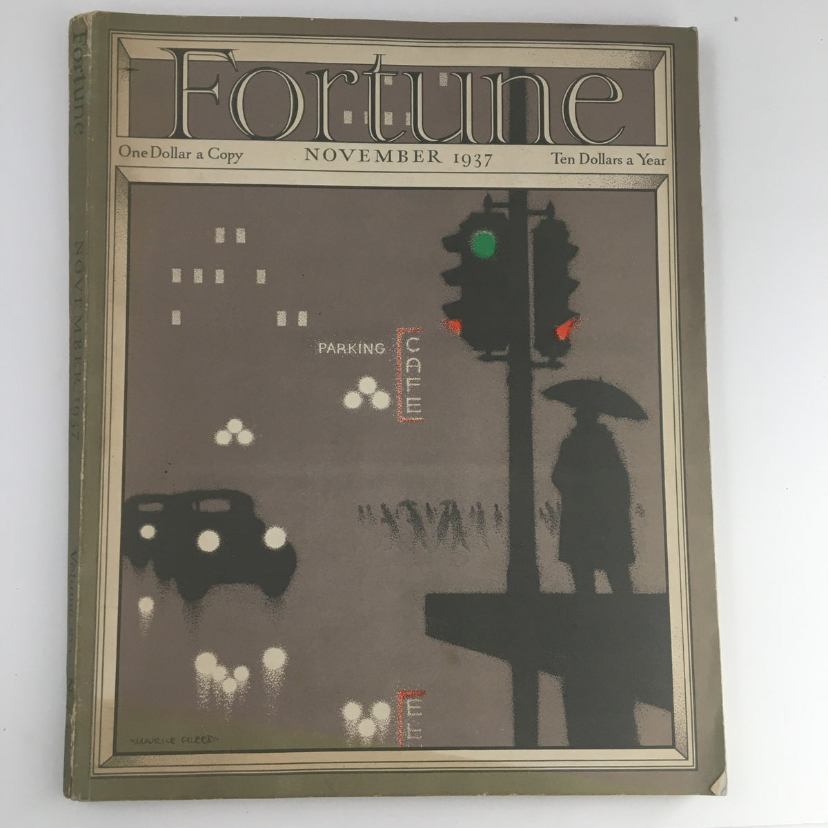 Fortune Magazine November 1937 Maurice Freed Parking Illustration No Label