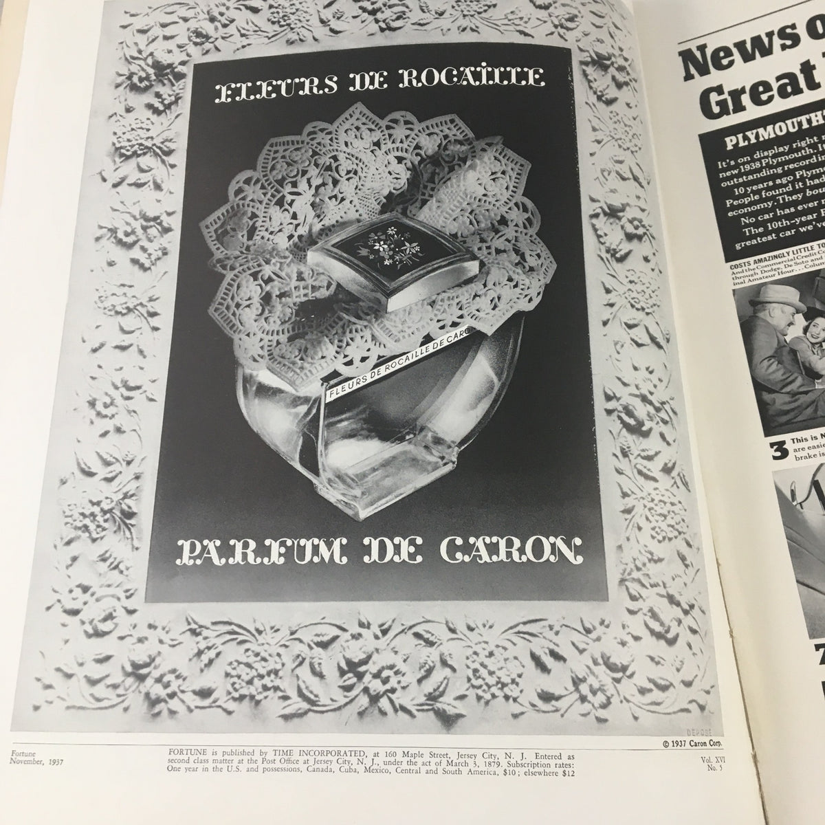 Vintage Fortune Magazine November 1937 Maurice Freed Parking Illustration No Label