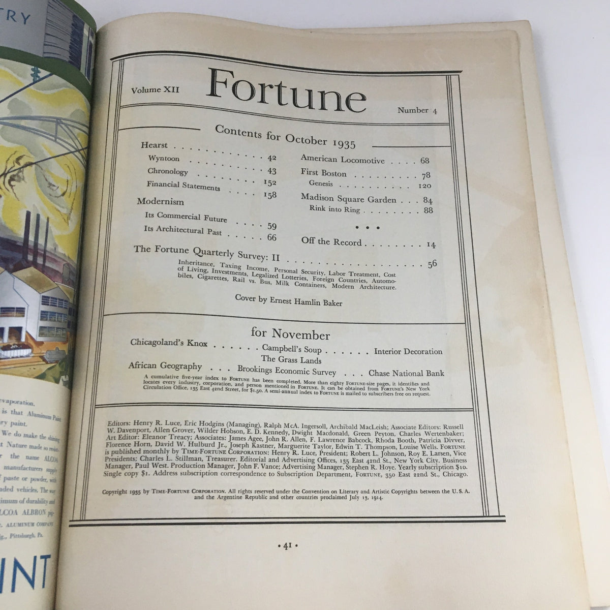 Vintage Fortune Magazine October 1935 Madison Square Garden Rink into Ring No Label