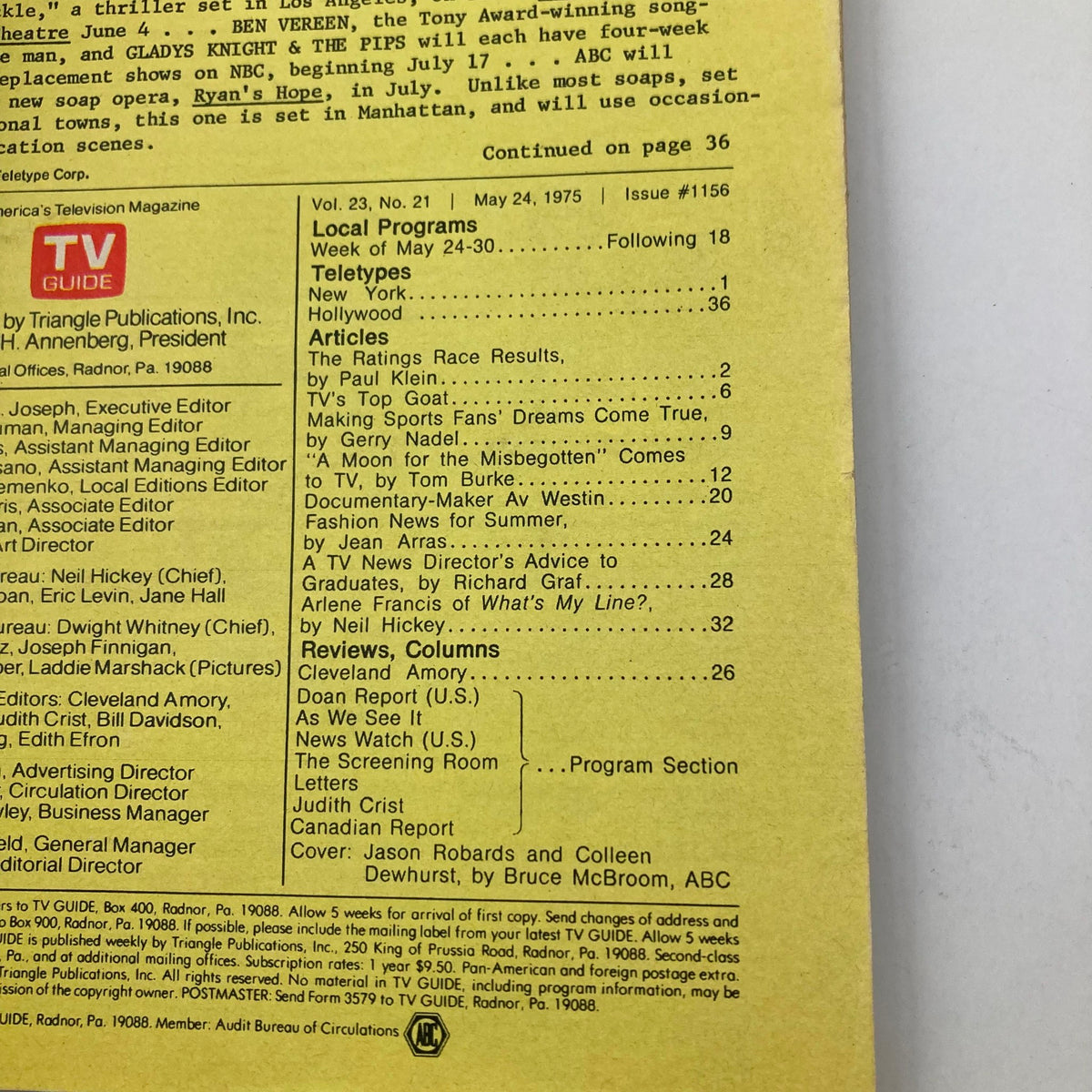 TV Guide Magazine May 24 1975 #1156 Jason Robards WA-Baltimore Ed.