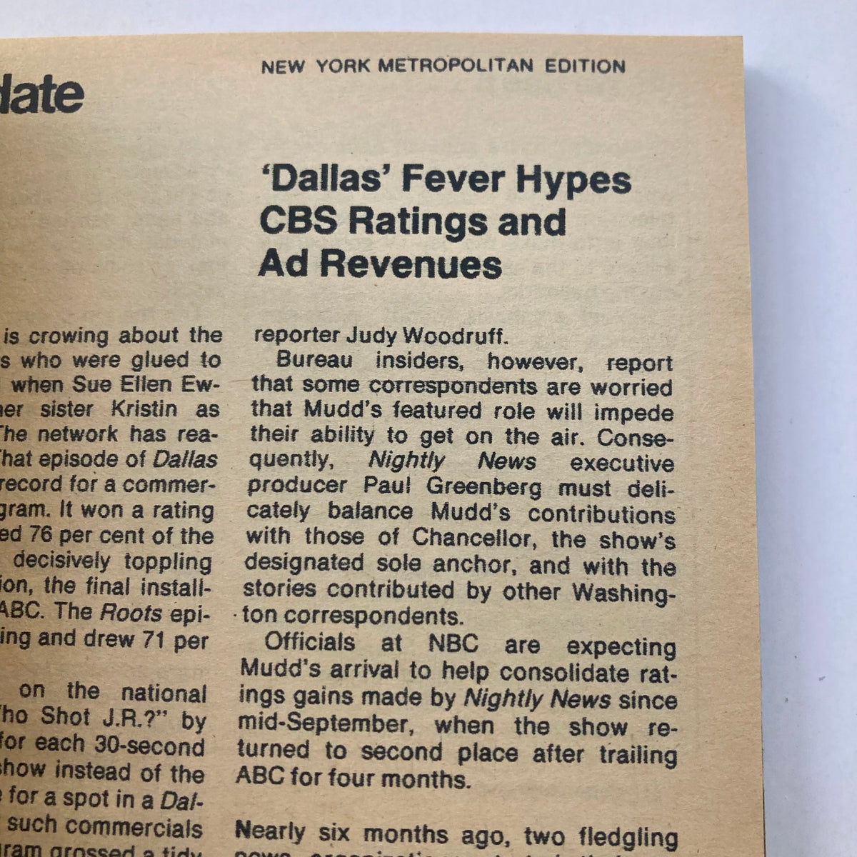 TV Guide Magazine December 6 1980 featuring an article titled 'Dallas' Fever Hypes CBS Ratings and Ad Revenues', showcasing the influence of popular television shows from that era.