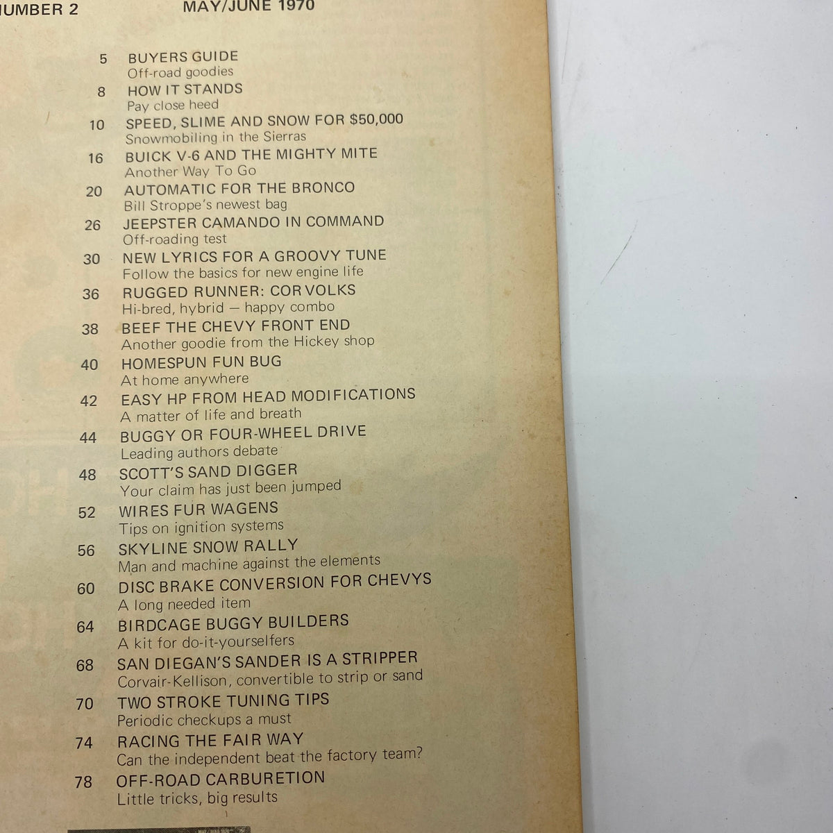 Vintage Off-Road Vehicles Magazine May-June 1970 Buick V-6 Powered Mite No Label