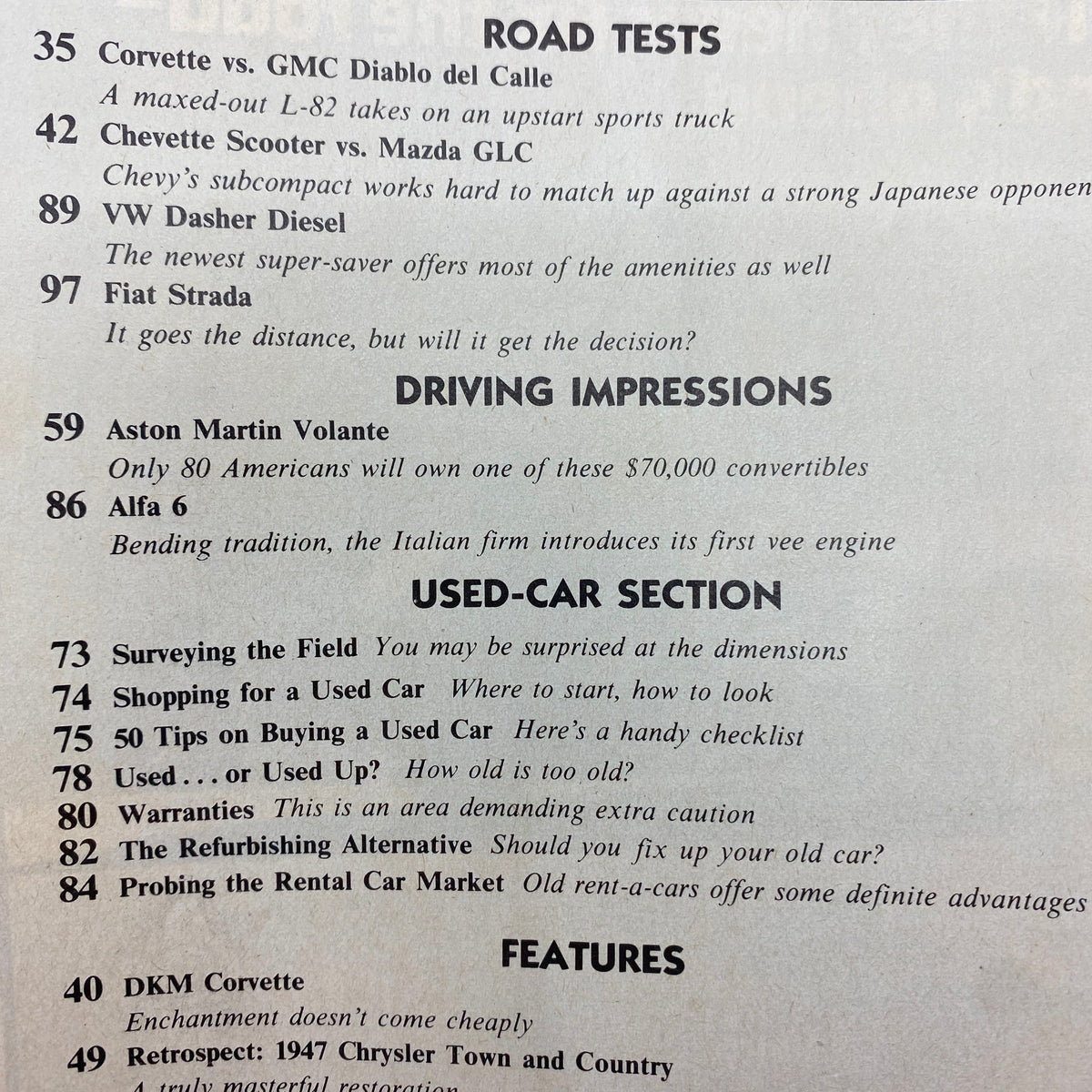 Vintage Motor Trend Magazine July 1979 Corvette vs. GMC Diablo del Calle