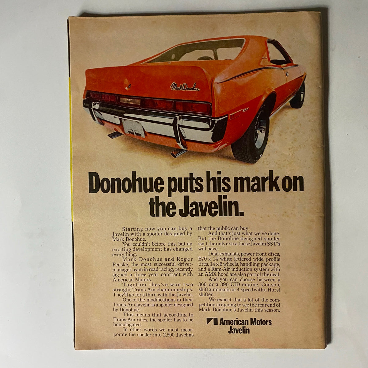 Vintage Motor Trend Magazine March 1970 Denis Hulme Cover Shot No Label
