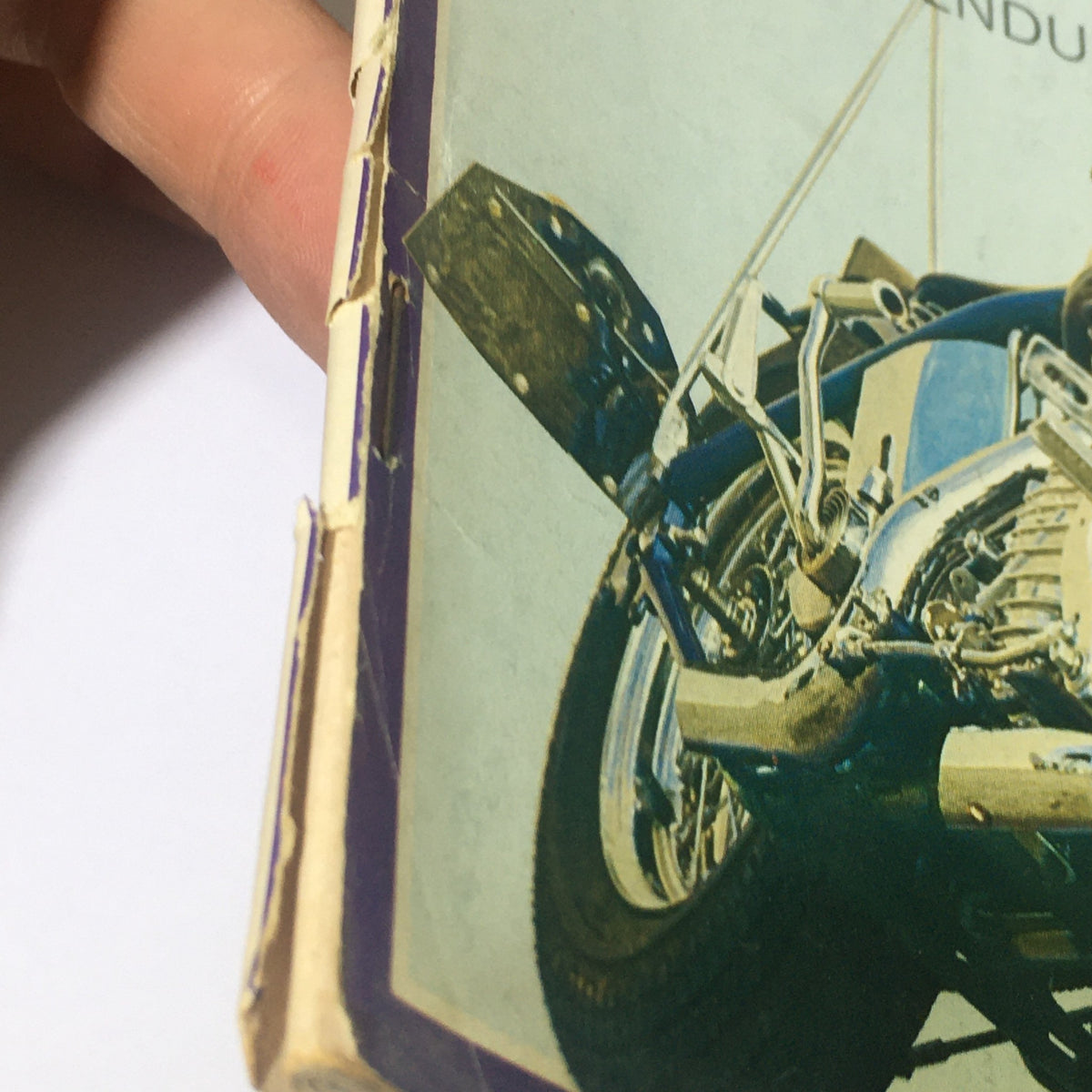 Side view of the back cover of the VTG Modern Cycle Magazine June 1969, illustrating the condition and vintage appeal.