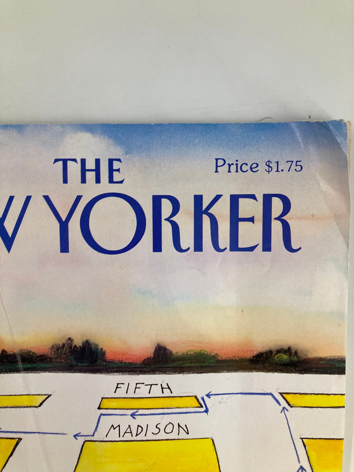 Top section of The New Yorker magazine cover from June 8, 1992, displaying the magazine's title and price, alongside a stylized map of New York City streets.