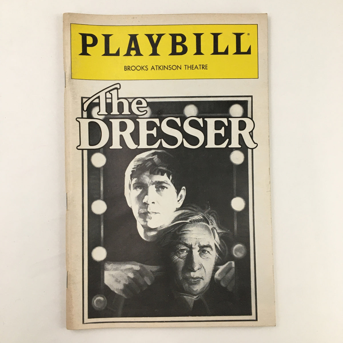 Vintage 1982 Playbill for 'The Dresser' at Brooks Atkinson Theatre featuring actors Tom Courtenay and Paul Rogers on the cover.