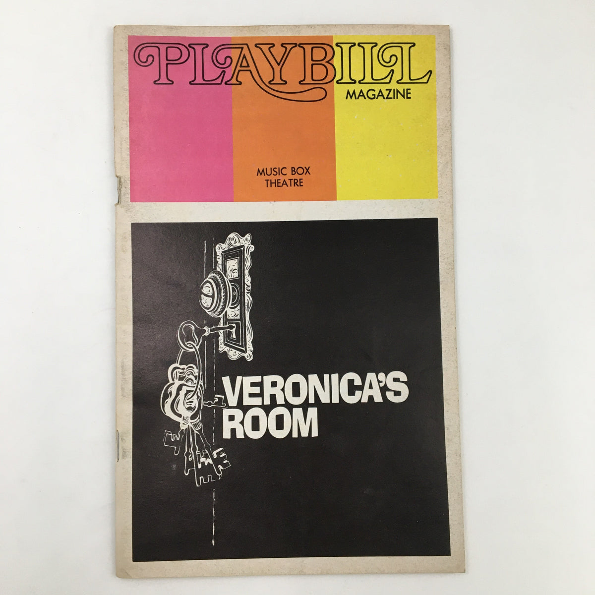 1973 Playbill for Veronica's Room at The Music Box Theatre, featuring a vibrant cover design.