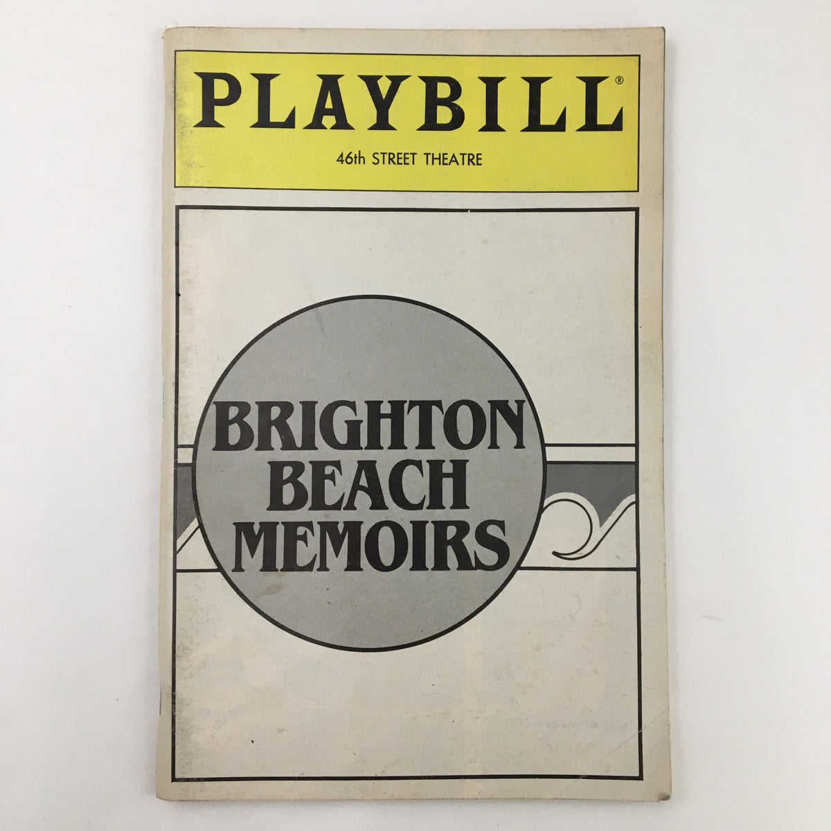 1985 Playbill for Neil Simon's Brighton Beach Memoirs at 46th Street Theatre, showcasing iconic cover design.
