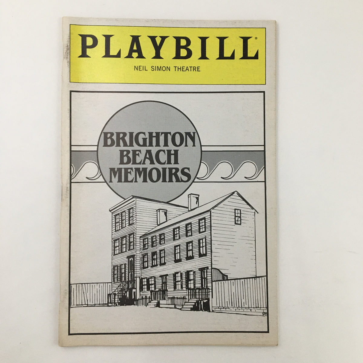 1983 Playbill for Brighton Beach Memoirs at Neil Simon Theatre, showcasing the play's cover design featuring a prominent illustration of a house.