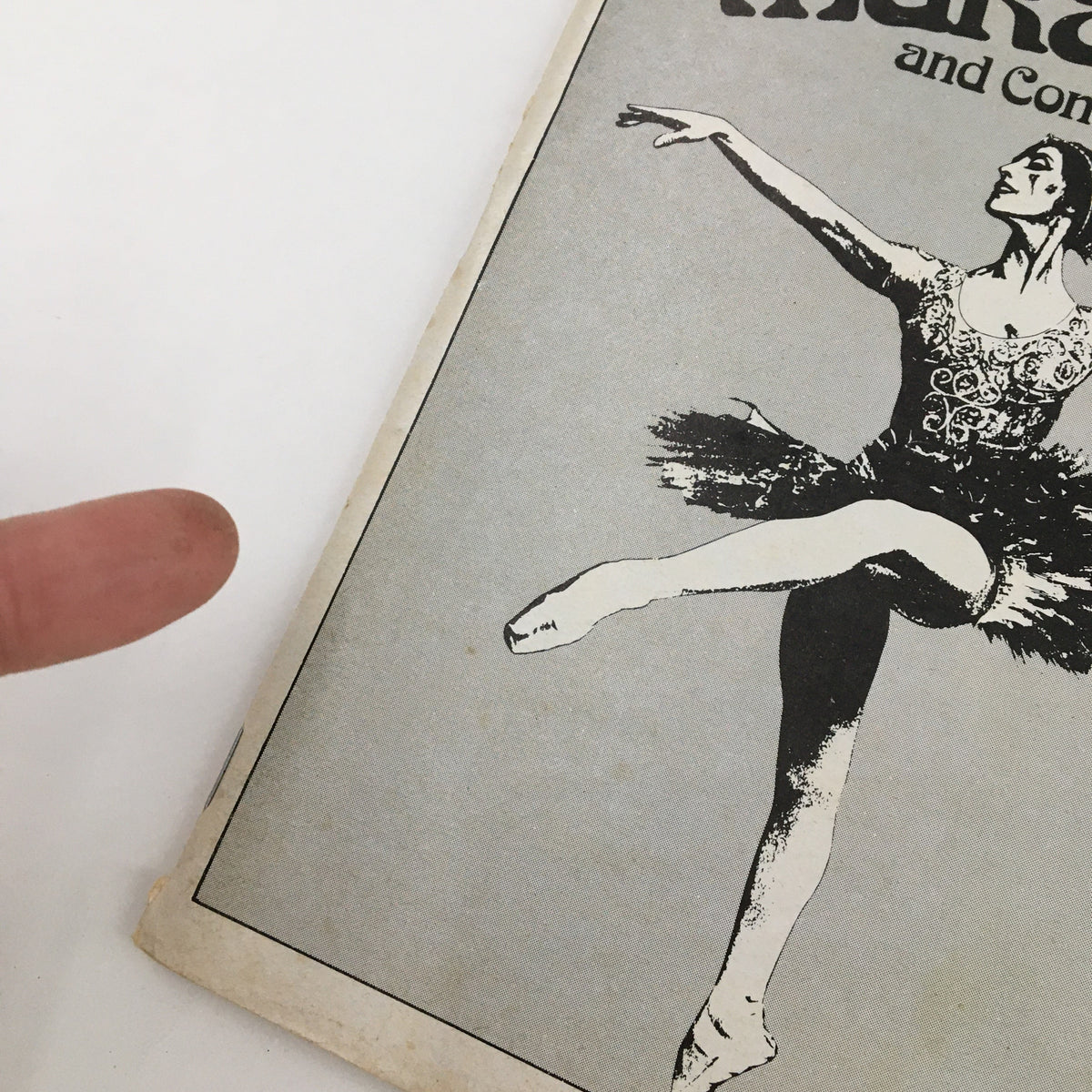 Close-up of the 1980 Playbill Uris Theatre for Makarova and Company, showcasing a dancer's pose and the Playbill's edge.