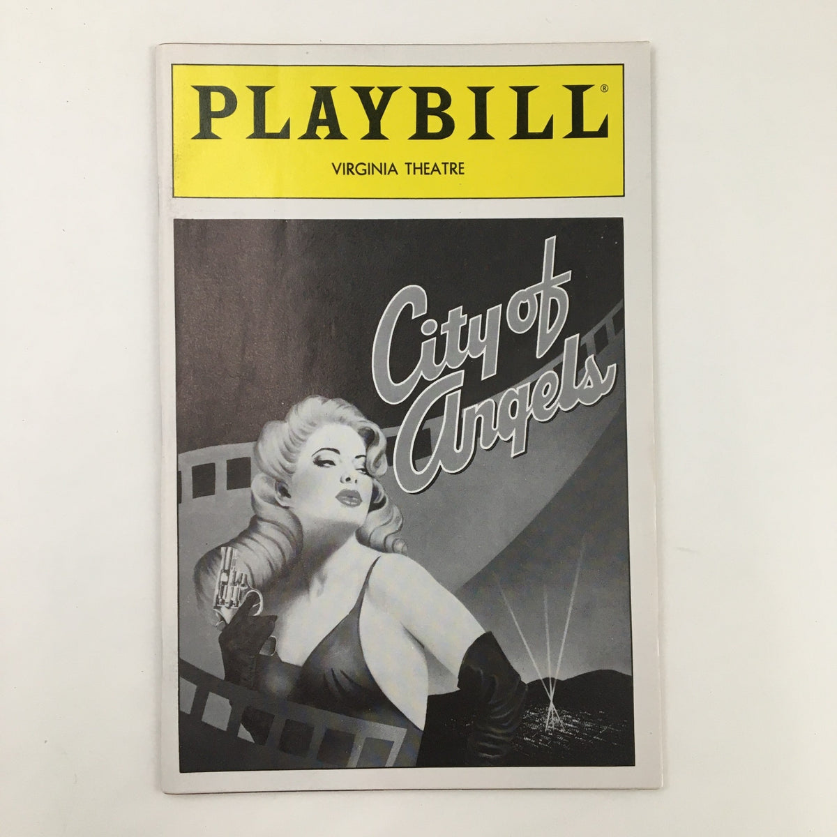 1991 Playbill for the Virginia Theatre featuring Michael Rupert in City of Angels, showcasing an iconic black and white cover art.