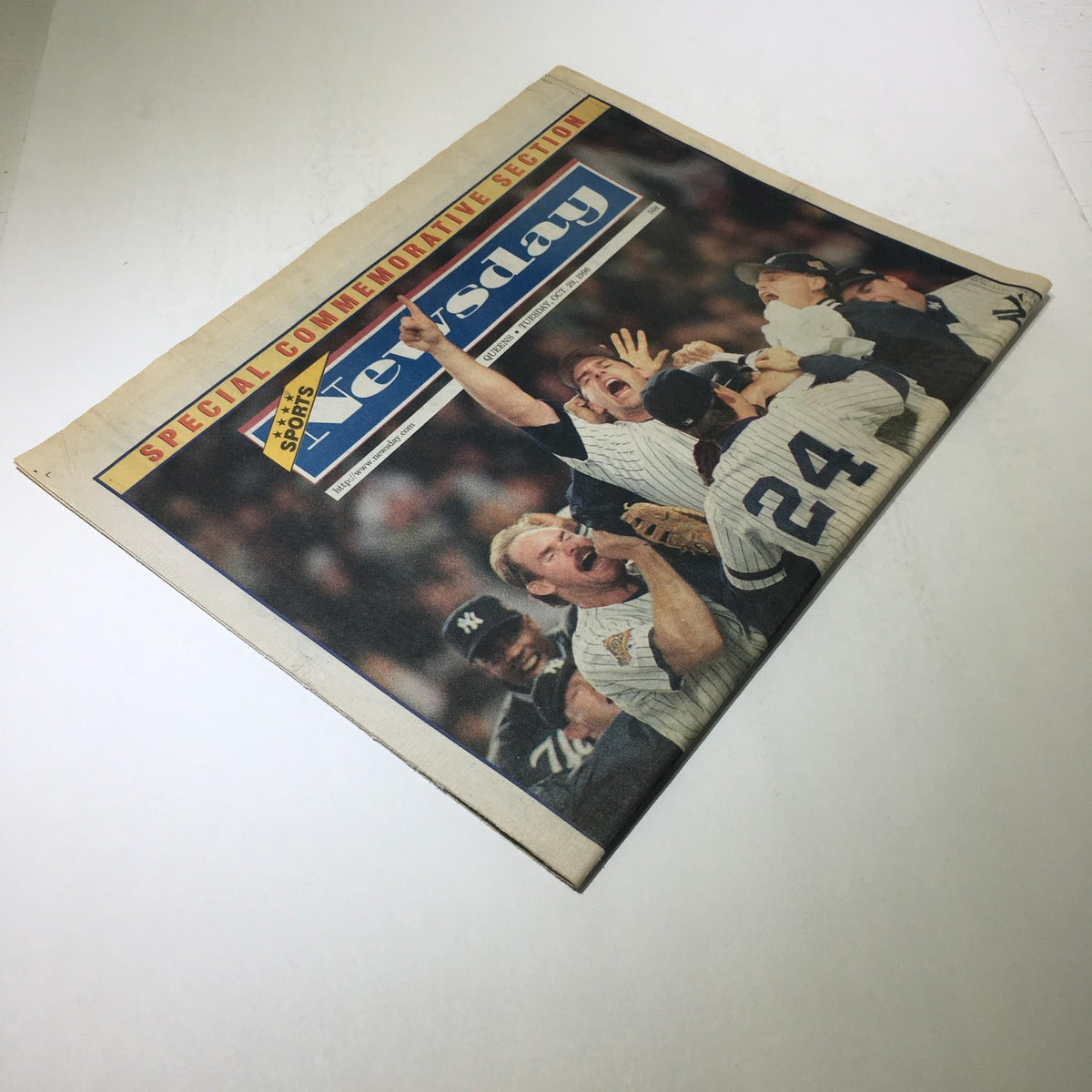 Side view of the Newsday special commemorative section titled 'Out of This World! The Yankees Magical Season', highlighting the excitement of the moment.
