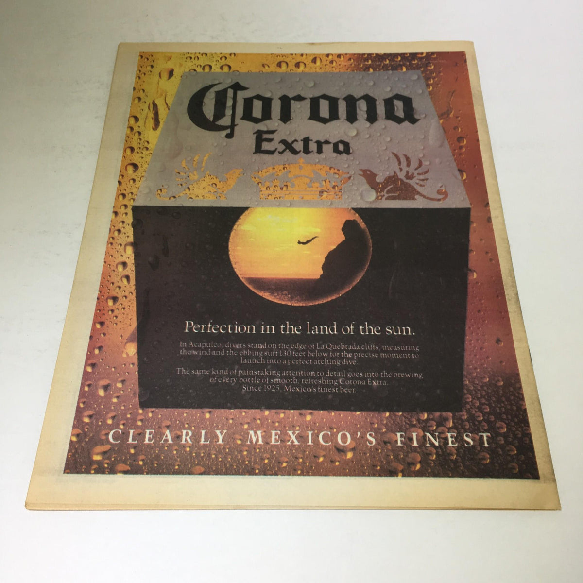 Back cover of the October 1990 Mets newspaper with an advertisement for Corona Extra, emphasizing quality and freshness.