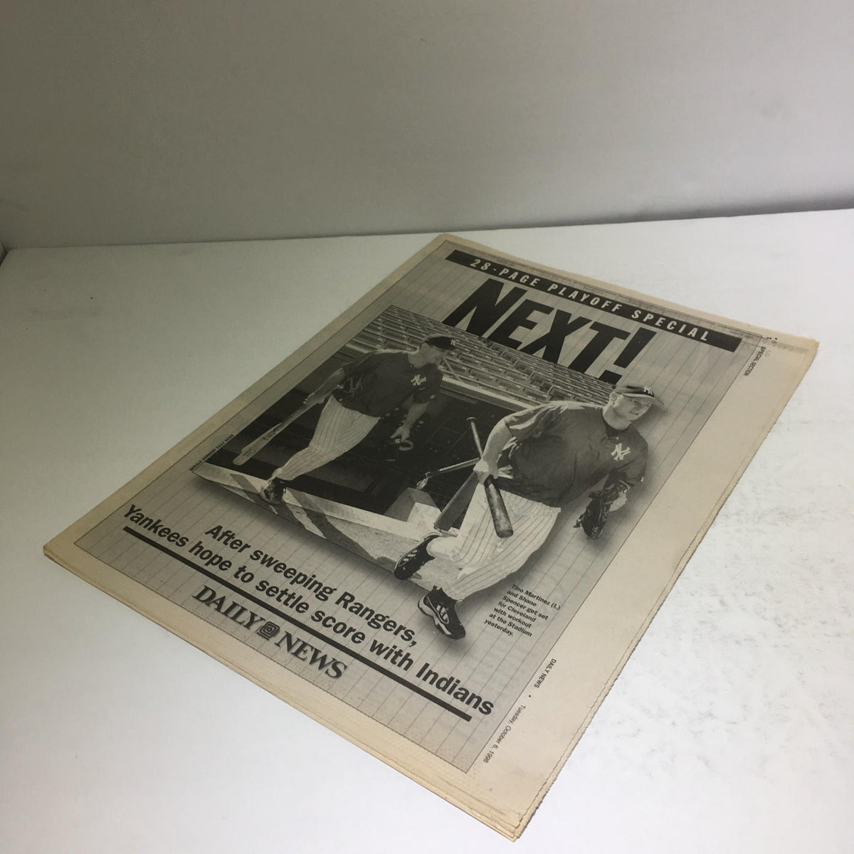 Another angle of the NY Daily News: Oct 6 1998 PlayOff Special showing Tino Martinez and Shane Spencer, with a focus on the Yankees' aspirations in the playoffs.
