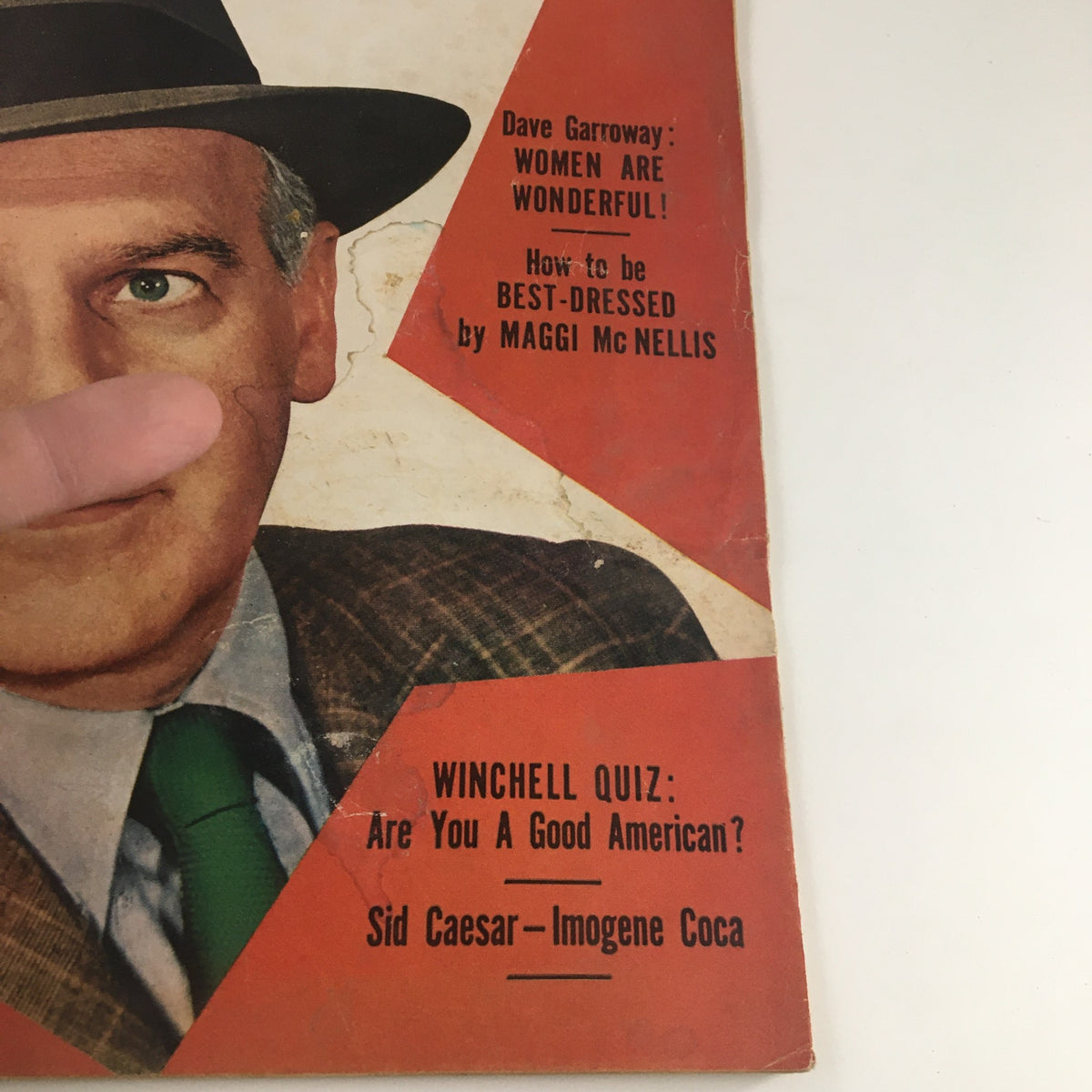 Detailed view of contents on the cover of Radio TV Mirror Magazine January 1951, featuring articles and quiz questions related to entertainment.