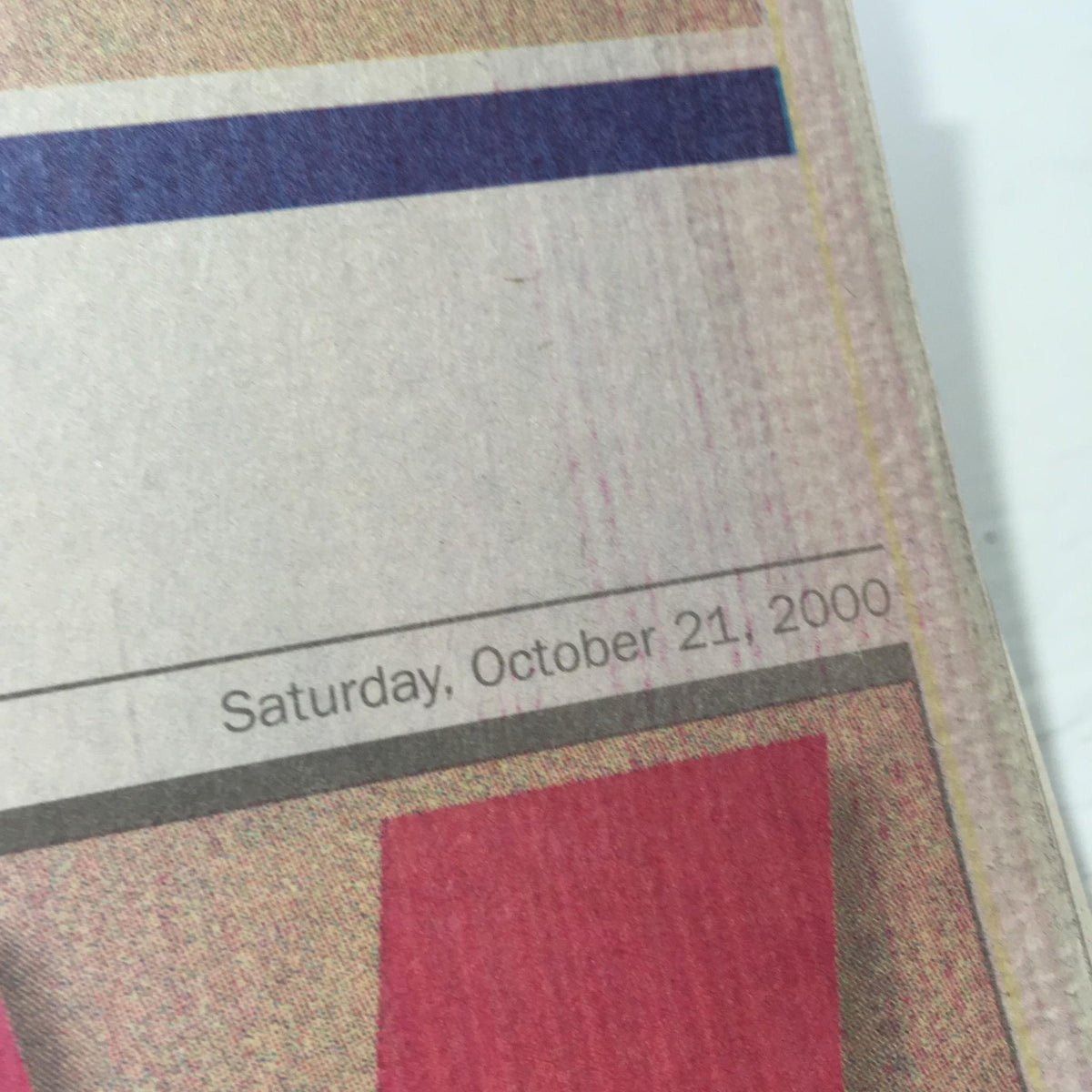 NY Daily News: Oct 21 2000 Play Ball! Special Section showing the date of publication, Saturday, October 21, 2000.
