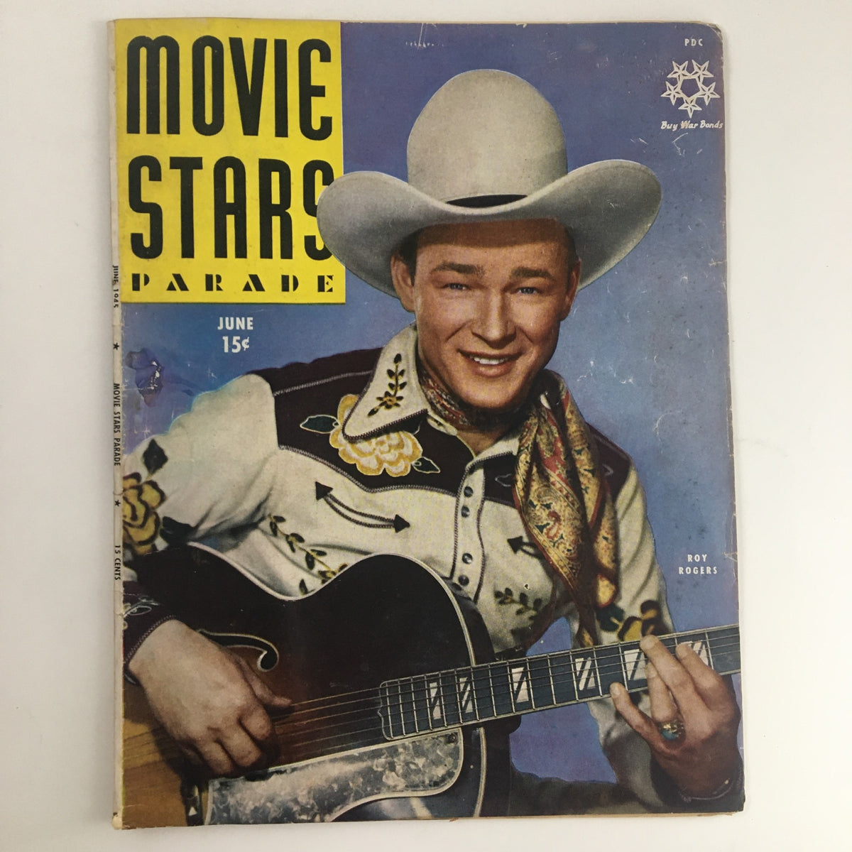 Movie Stars Parade Magazine June 1945 featuring Roy Rogers on the cover, showcasing the vintage style and charm of Hollywood's golden age.