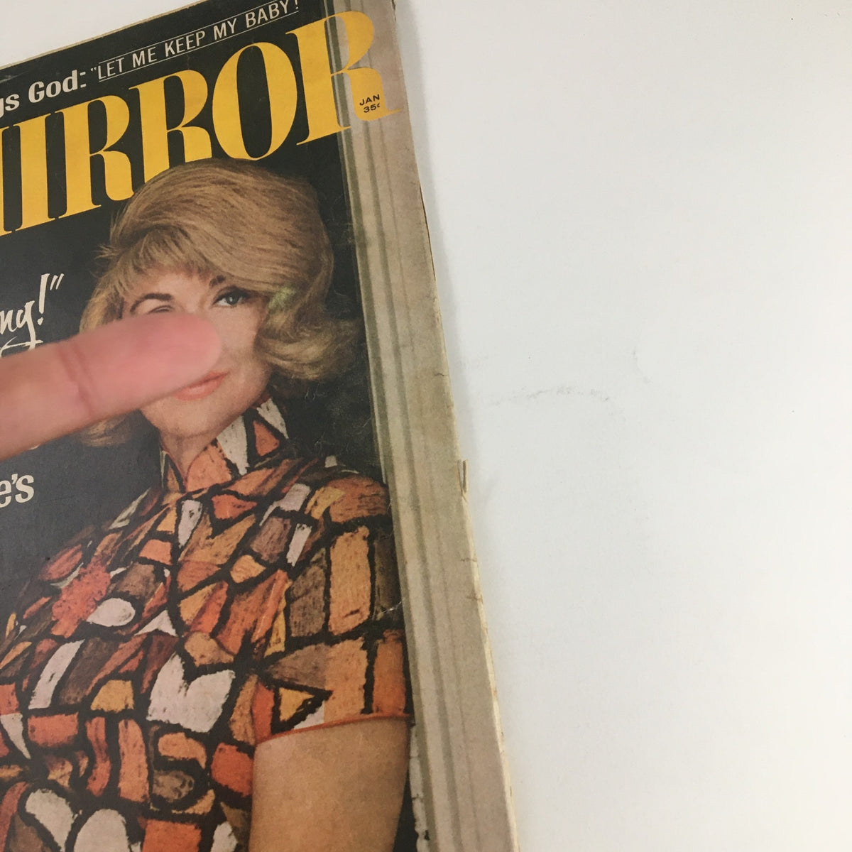 Close-up of the TV Radio Mirror magazine cover from January 1966 featuring a partial view of Dorothy Malone along with promotional headlines and visuals.