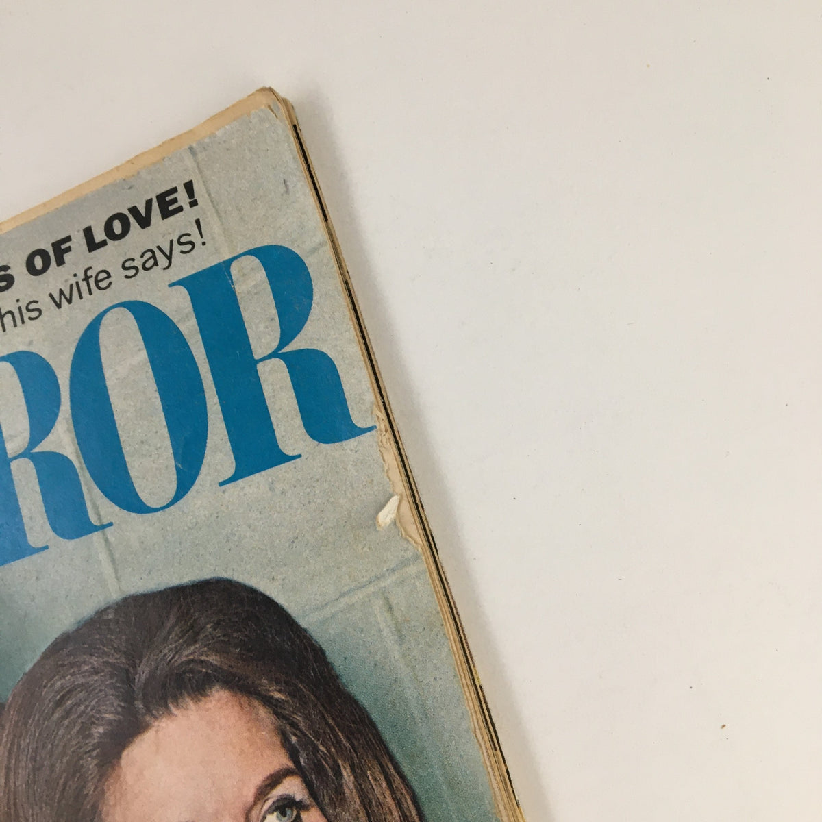 Detailed view of the TV Radio Mirror Magazine May 1970 cover, focusing on the title and top text regarding relationships, featuring Johnny Cash and June Carter Cash.