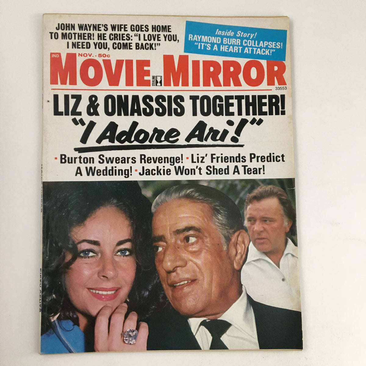 Movie Mirror Magazine November 1973 Elizabeth Taylor, Aristotle Onassis No Label
