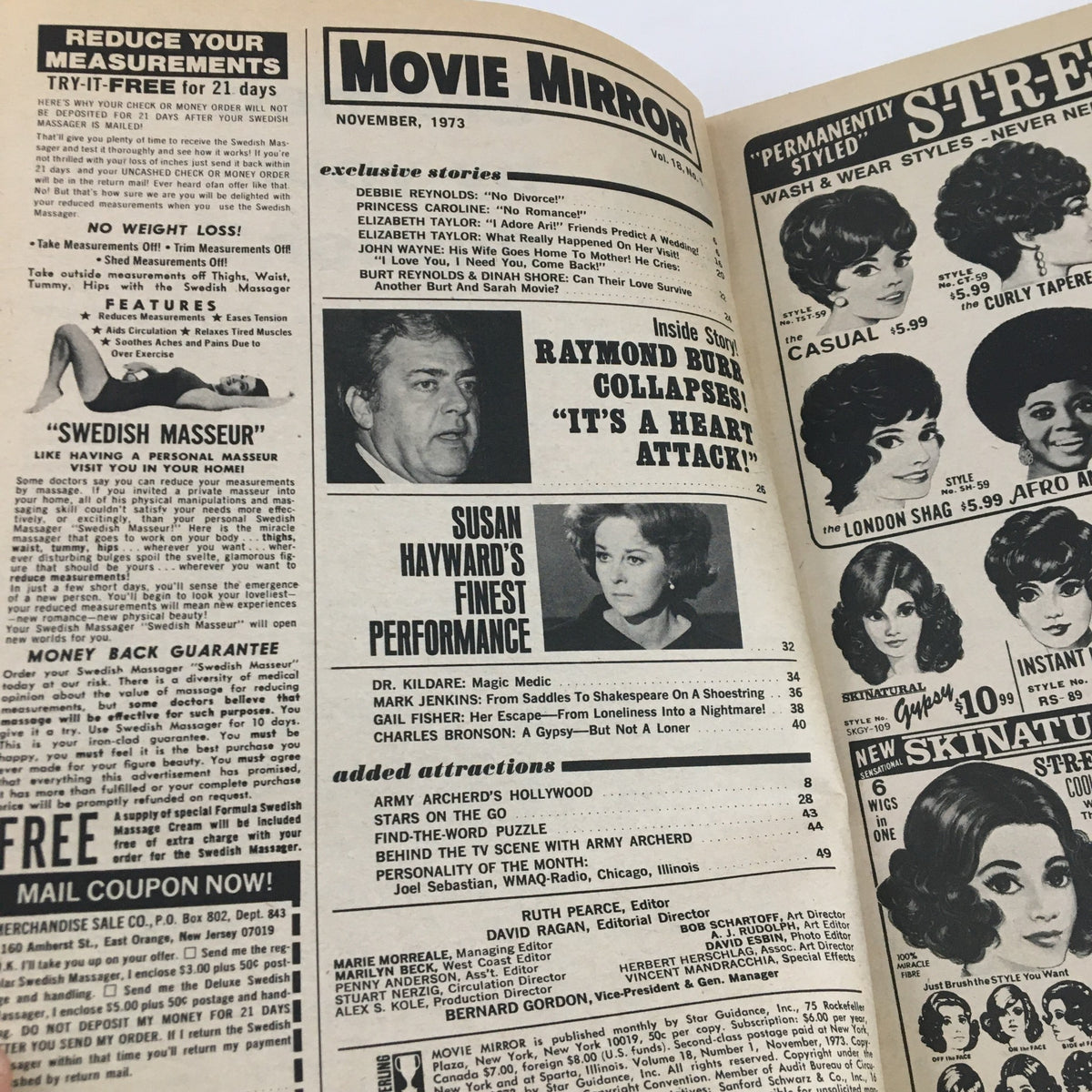 Movie Mirror Magazine November 1973 Elizabeth Taylor, Aristotle Onassis No Label
